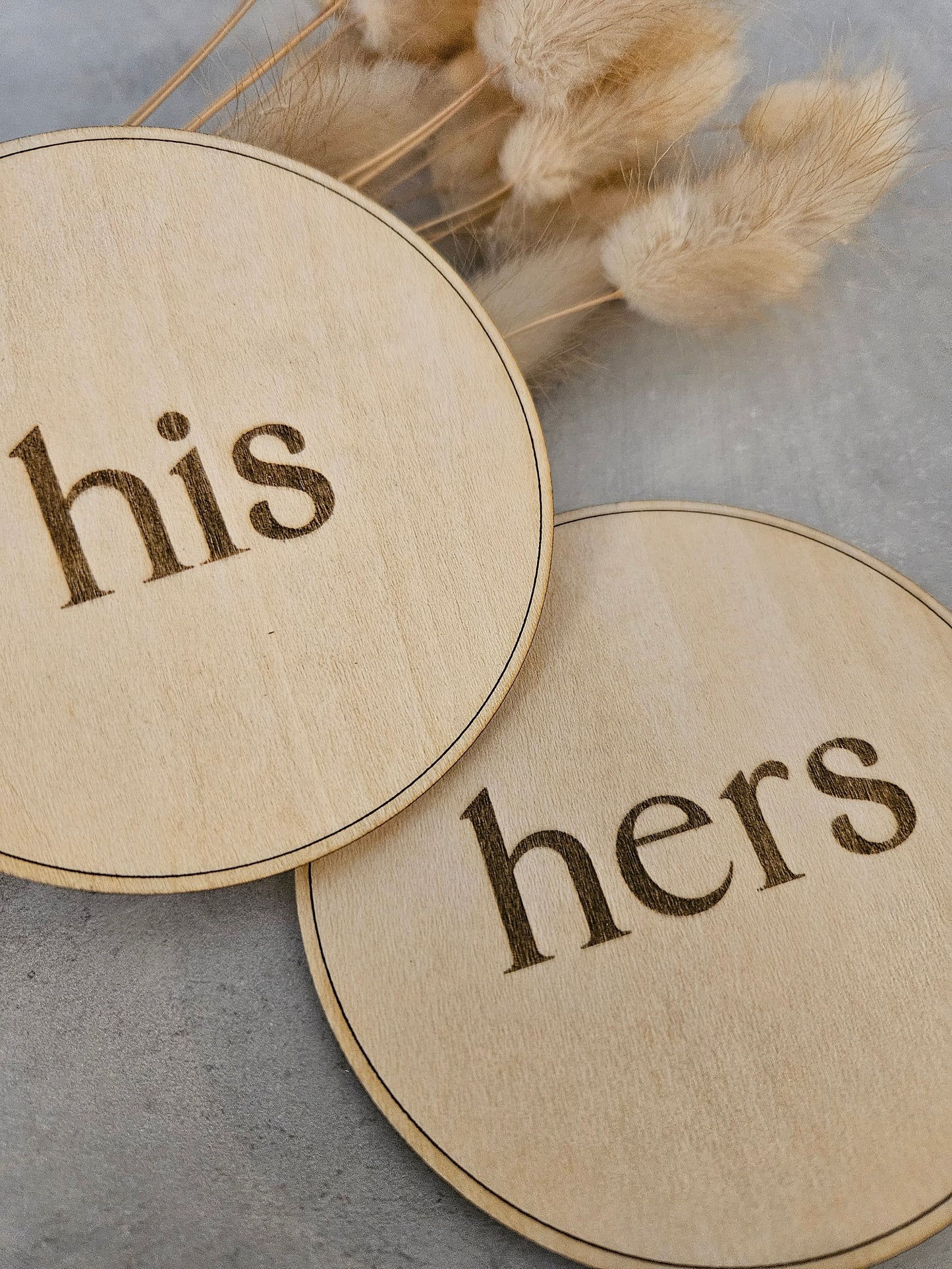 His and Hers wooden coasters