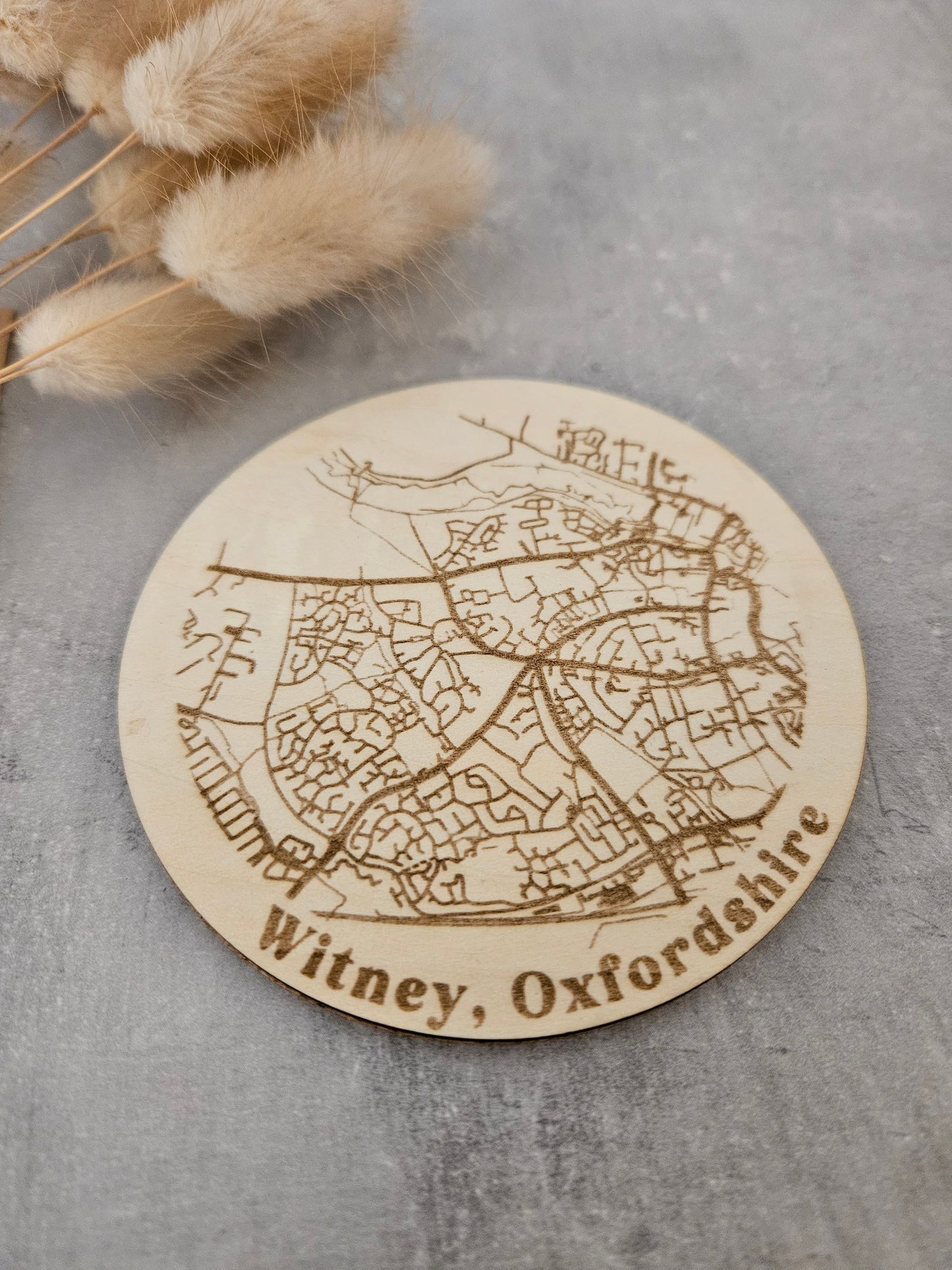 Personalised wooden map coaster