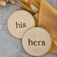 His and Hers wooden coasters