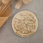 Personalised wooden map coaster