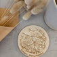 Personalised wooden map coaster