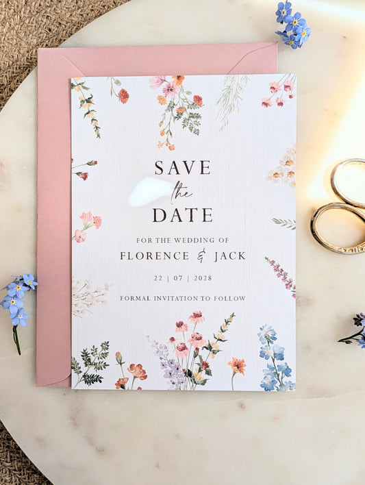 The Florence – Floral Save the Date Cards