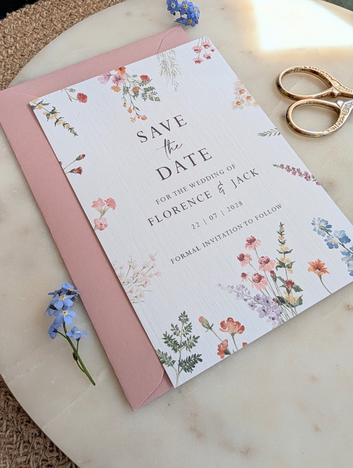 The Florence – Floral Save the Date Cards