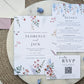 “Wildflower wedding invitation with botanical floral design”

“Floral wedding invitation suite with details and RSVP cards”

“Pastel botanical wedding stationery on linen textured card”

“Rustic floral wedding invitation with dusky pink envelope”