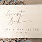 “Personalised wooden wedding guest book engraved with surname and date”

“Engraved plywood guest book with spiral binding”

“Rustic wooden wedding guest book on woven mat”

“Laser engraved basswood guest book cover”