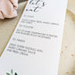 'Let's Eat' Wedding Menu