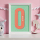 Personalised Red & Green Initial Print
