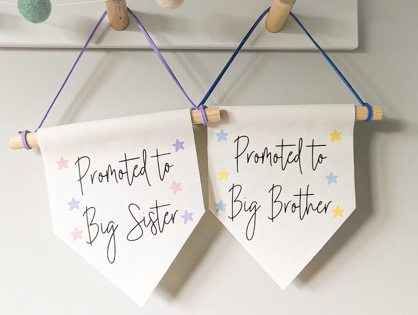 'Promoted to Big Sister' wall banner