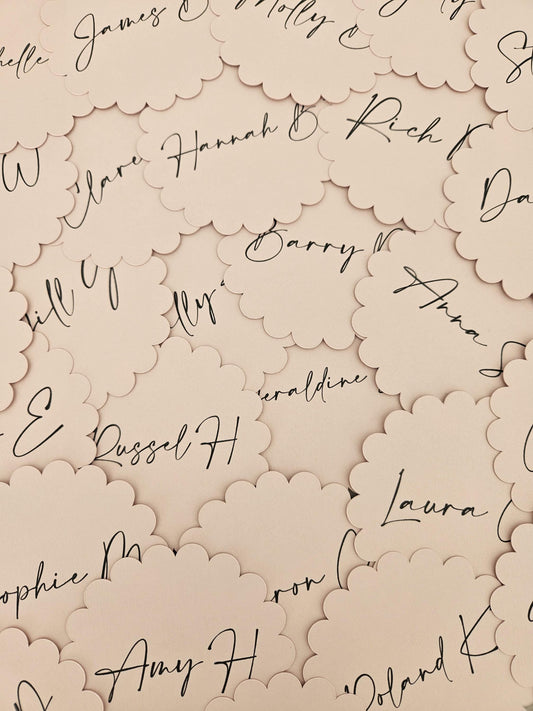 Circular Scalloped Card Name Cards