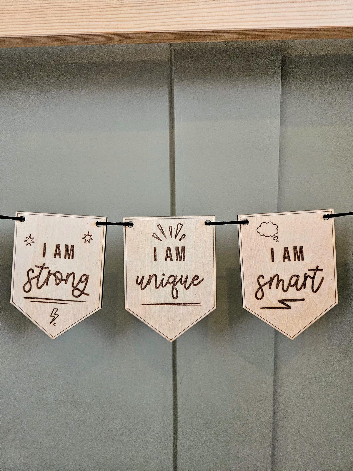 Positive Affirmations Penant Flag Bunting | Children's Positivity | Kids Self-esteem | Kids Bedroom Playroom Decor