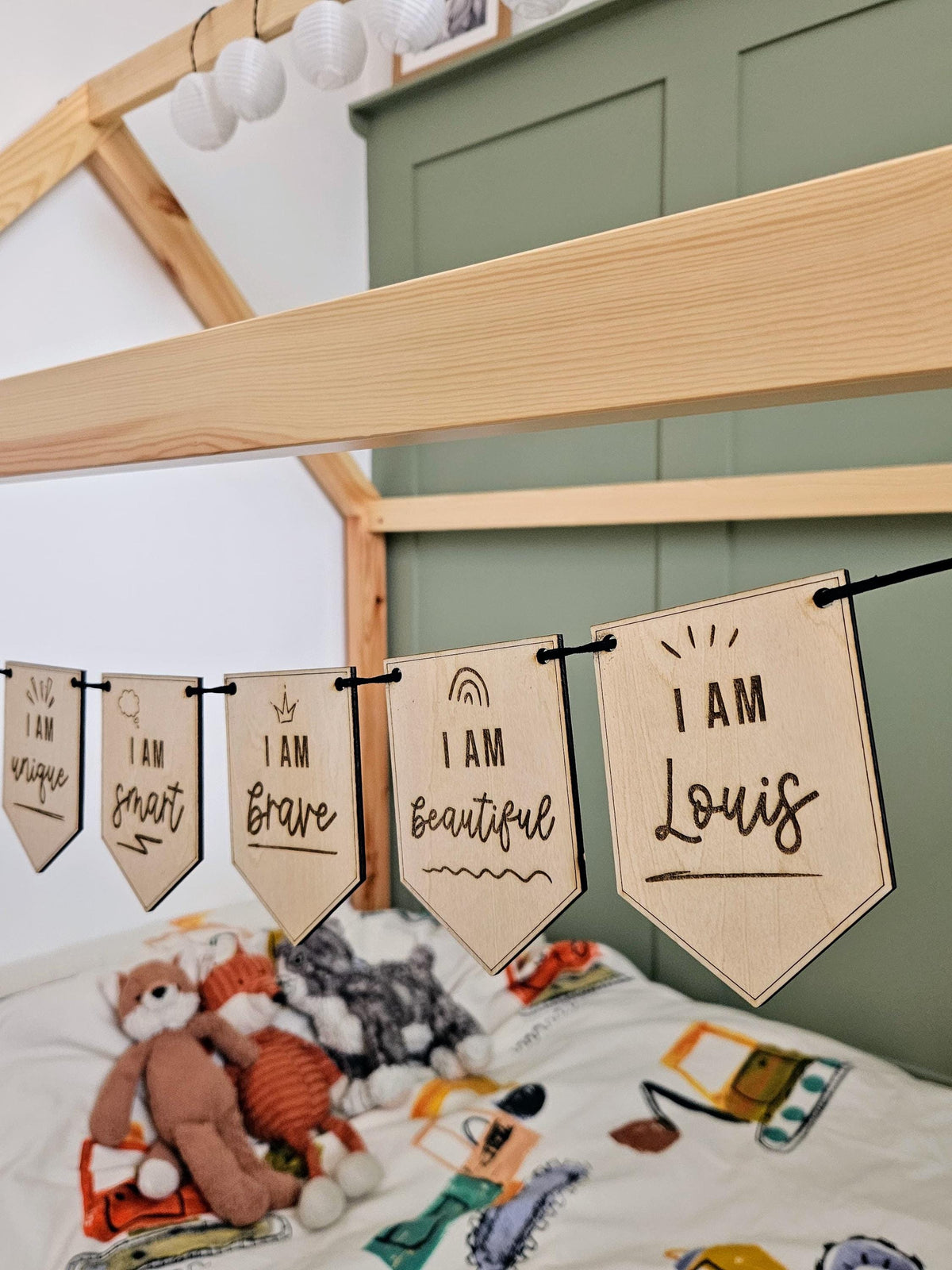 Positive Affirmations Penant Flag Bunting | Children's Positivity | Kids Self-esteem | Kids Bedroom Playroom Decor