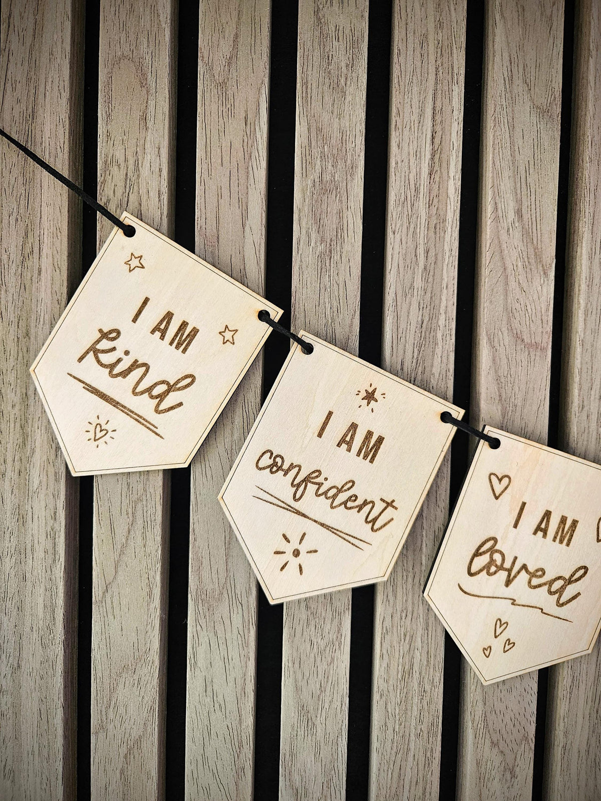 Positive Affirmations Penant Flag Bunting | Children's Positivity | Kids Self-esteem | Kids Bedroom Playroom Decor