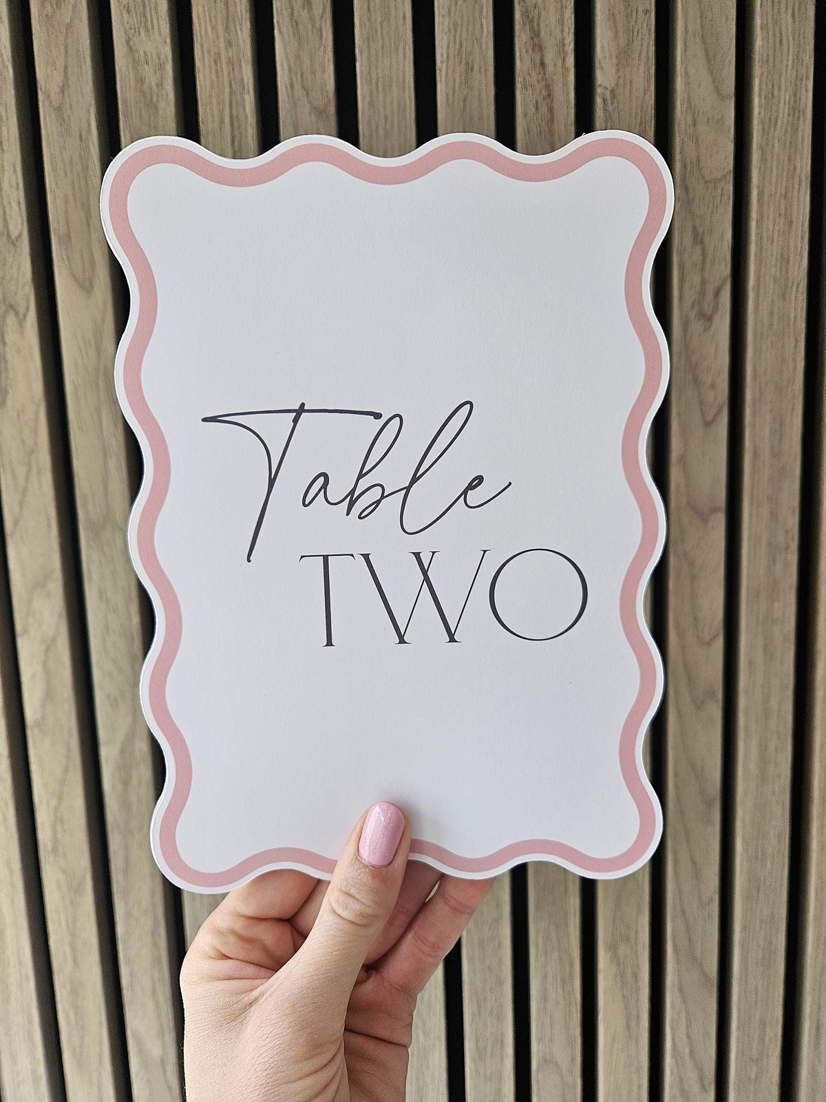 Wavy Wedding Table Numbers | Pastel Table Number Cards