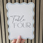 Wavy Wedding Table Numbers | Pastel Table Number Cards