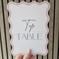 Wavy Wedding Table Numbers | Pastel Table Number Cards