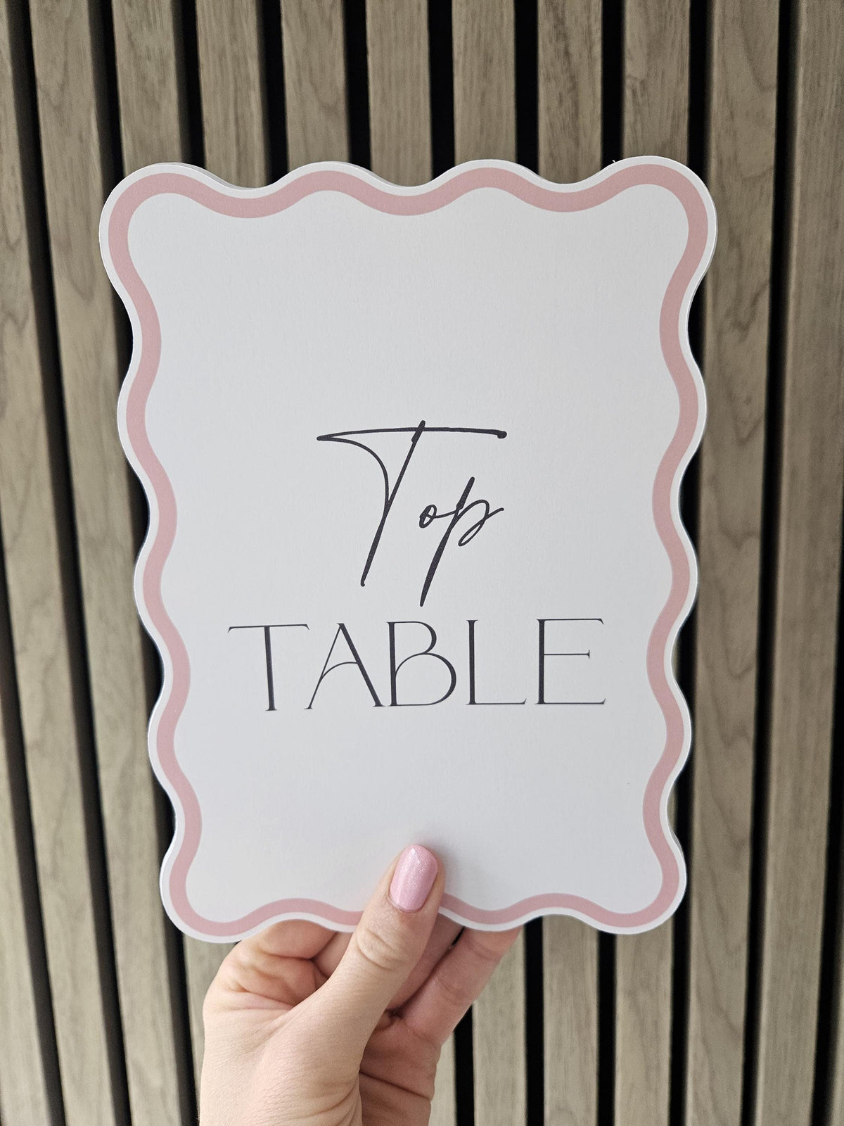 Wavy Wedding Table Numbers | Pastel Table Number Cards