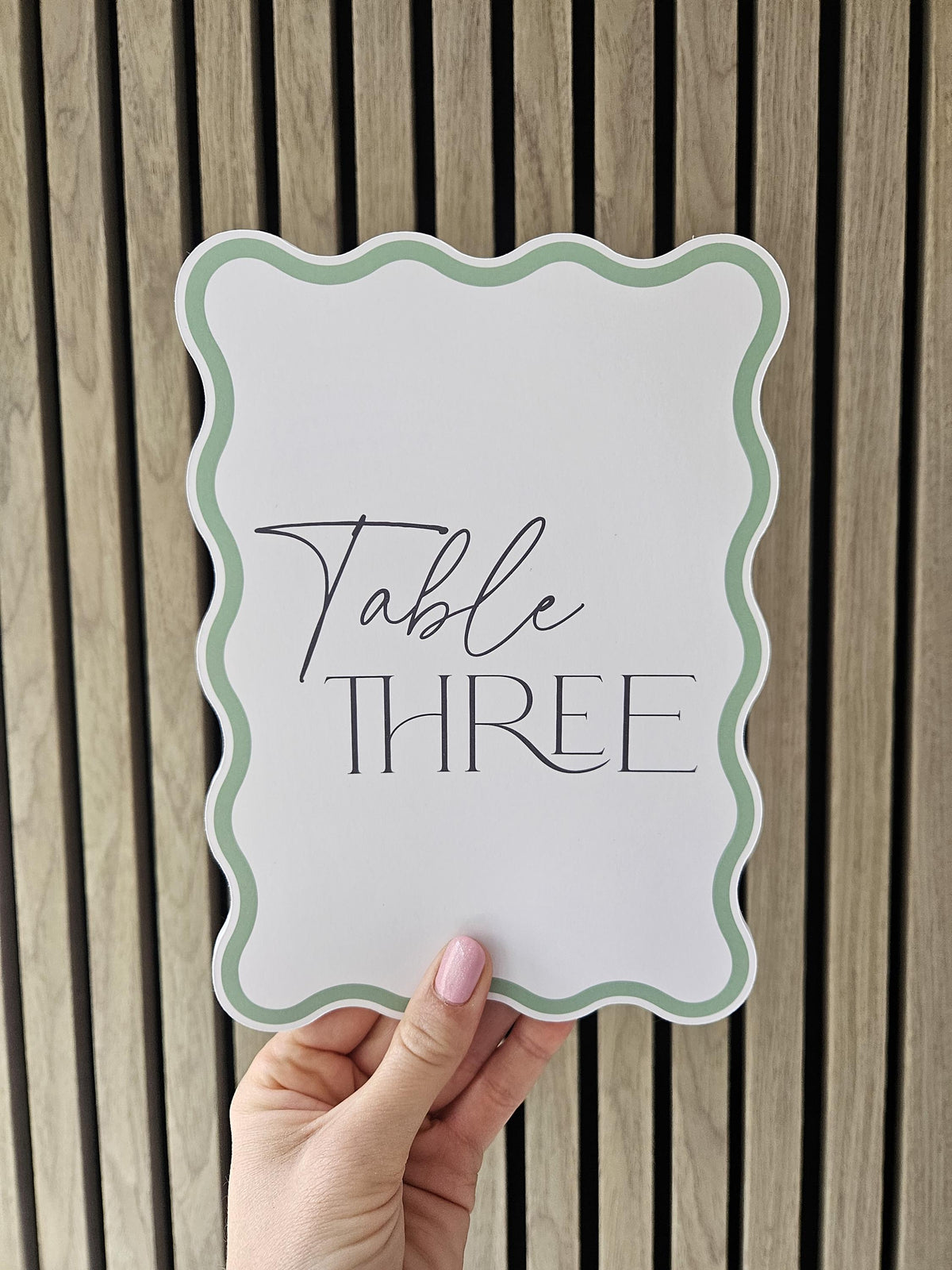 Wavy Wedding Table Numbers | Pastel Table Number Cards