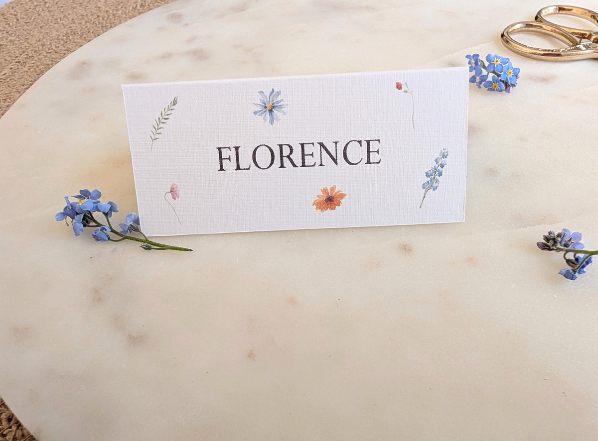 Wildflower Floral Place Names | Wedding Guest Name Cards