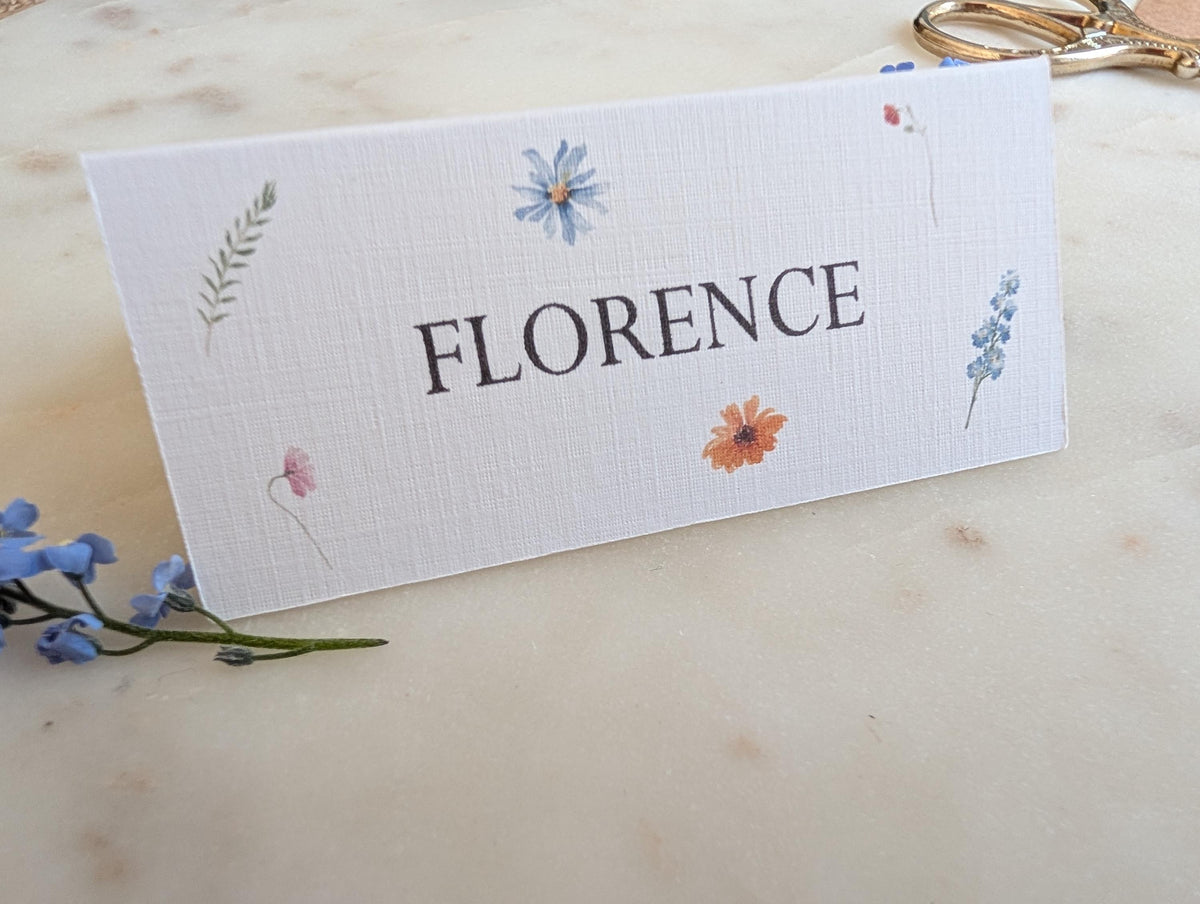 Wildflower Floral Place Names | Wedding Guest Name Cards