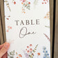Wildflower Wedding Table Numbers | Botanical Floral Signs | Florence Collection
