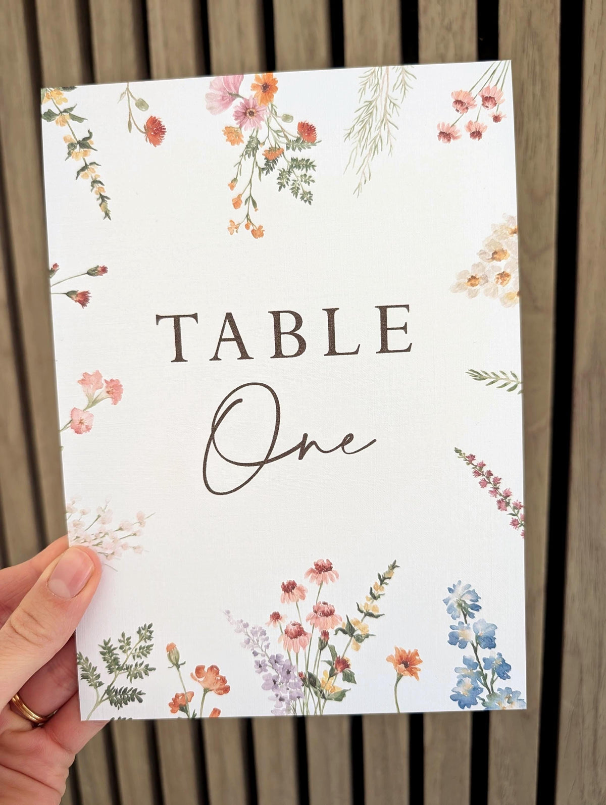 Wildflower Wedding Table Numbers | Botanical Floral Signs | Florence Collection