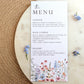 Wildflower Wedding Menu Cards | Floral Botanical Dinner Table Place Names