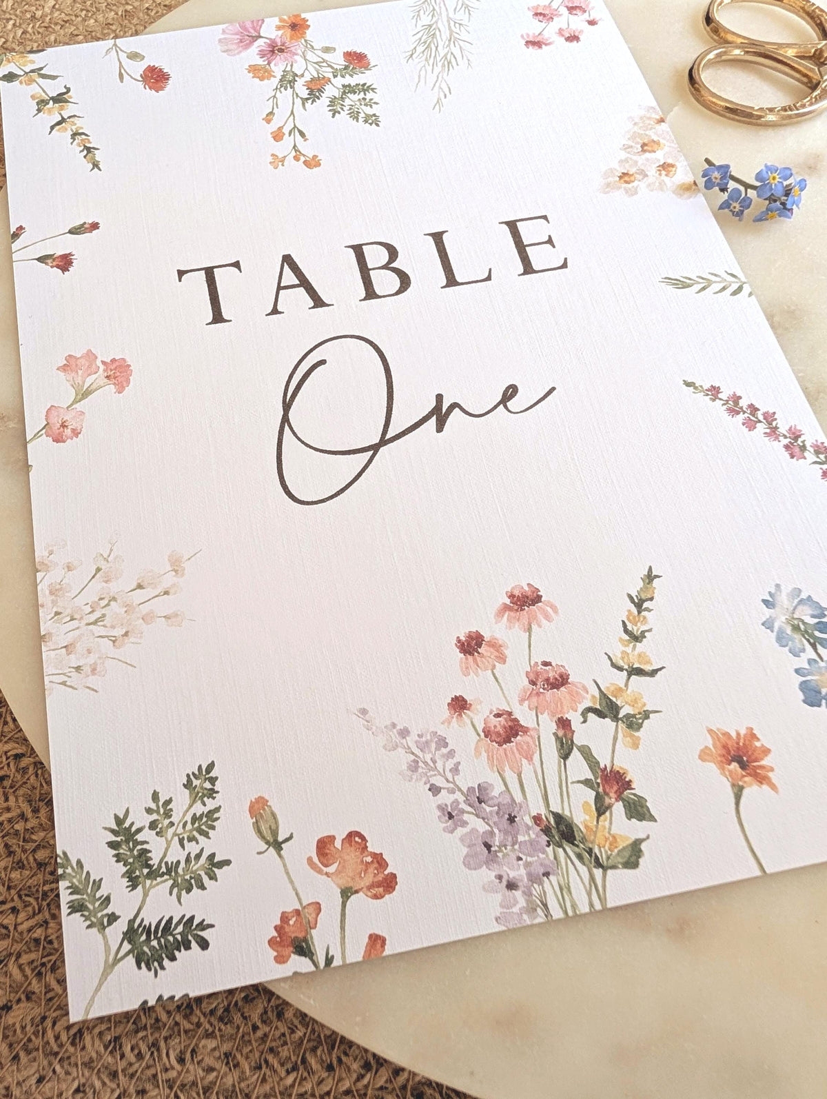Wildflower Wedding Table Numbers | Botanical Floral Signs | Florence Collection