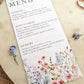 Wildflower Wedding Menu Cards | Floral Botanical Dinner Table Place Names