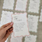 Wavy Pastel Wedding Seating Plan Cards | Table Sign Cards