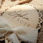 Personalised Lace Baby Name Disc | Wooden Birth Announcement Sign