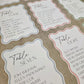 Wavy Pastel Wedding Seating Plan Cards | Table Sign Cards