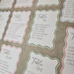 Wavy Pastel Wedding Seating Plan Cards | Table Sign Cards