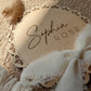 Personalised Lace Baby Name Disc | Wooden Birth Announcement Sign