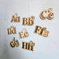 Wooden alphabet fridge magnets